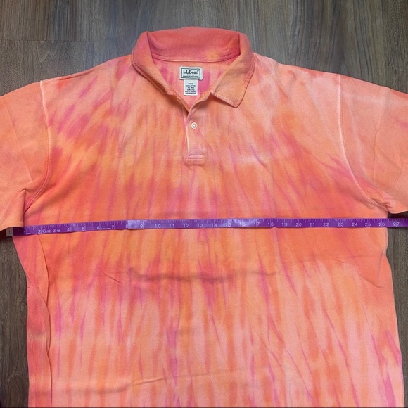 L. L. Bean Orange Tie Dye Polo Sz XL - Picture 5 of 6